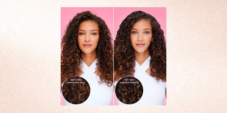 Before and after image of 4C hair tyoe